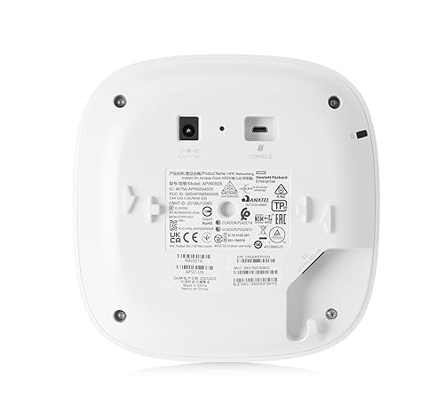 HPE Networking Instant On Access Point AP22 2x2 WiFi 6 Indoor Wireless Access Point | Long Range, Secure, Smart Mesh Support | Power Source Included | US Model (R6M49A) Power Adapter Included
