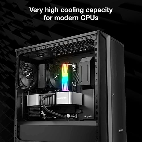 be quiet! Pure Rock 3 Black CPU Air Cooler | 4 High Performance 6mm Heat Pipes with HDT Technology | 120mm PWM Fan | AMD:AM4 AM5/Intel LGA 1700/1150/1151/1200 | Black | BK039