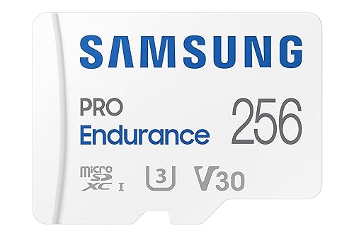 SAMSUNG PRO Endurance 256GB MicroSDXC Memory Card with Adapter for Dash Cam, Body Cam, and security camera – Class 10, U3, V30 (?MB-MJ256KA/AM) New 256 GB