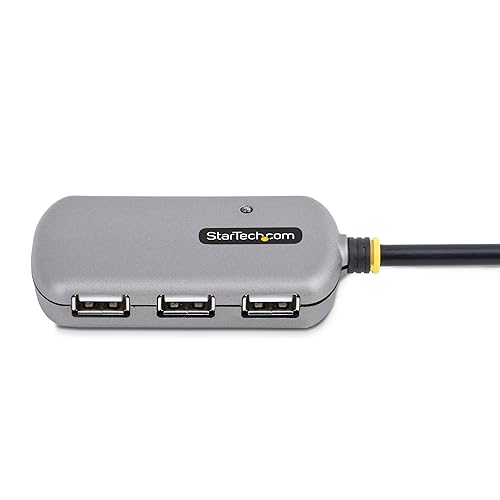 StarTech.com USB Extender Hub, 24m USB 2.0 Extension Cable with 4-Port USB-A Hub, Active/Bus Powered USB Repeater Cable, Optional 10W Power Supply Incl., Level 4 ESD Protection, TAA