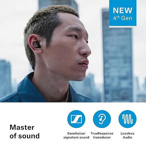 Sennheiser Momentum True Wireless 4 Smart Earbuds with Bluetooth 5.4, Crystal-Clear Sound, Comfortable Design, 30-Hour Battery Life, Adaptive ANC, LE Audio and Auracast - Black Copper