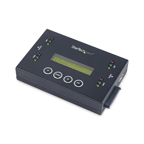 StarTech.com 1:1 Standalone Hard Drive Duplicator & Eraser, USB Thumb Drive and SATA HDD/SSD Disk Cloner & Eraser, LCD Display, TAA Compliant, OS Independent (SU2DUPERA11) SATA/ USB