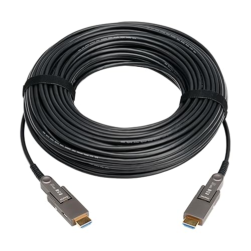 Tripp Lite Long Distance 8K HDMI Fiber Active Optical Cable (AOC), 98 Feet / 30 Meters, Detachable Connectors for Micro-HDMI, UHD 8K@60Hz, HDR, HDCP 2.3, Black, 3-Year Warranty (P568FMM-30M-8K6)
