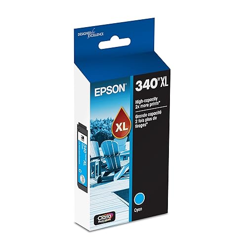 EPSON 340 Claria Photo HD Ink High Capacity Cyan Cartridge (T340XL220-S) Works with Expression Photo XP-8800