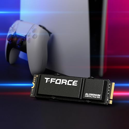 TEAMGROUP T-Force G70 PRO Aluminum Heatsink 1TB DRAM SLC Cache 3D TLC NAND NVMe InnoGrit PCIe Gen4x4 M.2 2280 Gaming Internal SSD Works with PS5 Read/Write 7400/6200 MB/s TM8FFH001T0C128 1TB G70 PRO w/ Heatsink