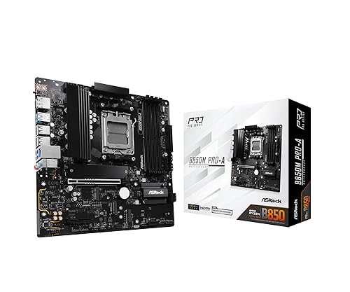 ASRock AMD B850M Pro A Socket AM5 Ryzen DDR5 8000 MHz 256GB Micro ATX Motherboard M.2 SATA3 6.0 Gb/s PCIe 5.0 B850
