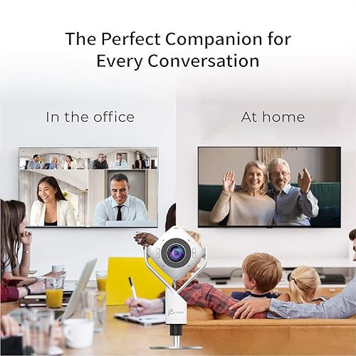 j5create 360 Degree All Around Meeting Webcam - 1080P HD Video Conference Camera with High Fidelity Microphone, USB-C | for Video Conferencing, Online Classes (JVCU360)