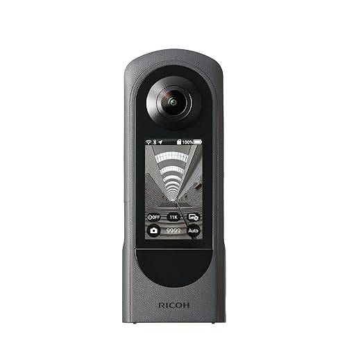 RICOH Theta X 360 Degree Camera, High Resolution Image of Approx 60M, 5.7K 360, Touch Screen, Interchageable Battery, External Memory Card