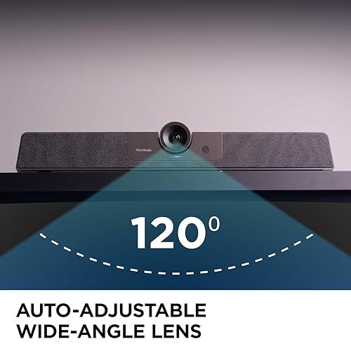 ViewSonic UMB202 4K Video Conference Camera with 120° Wide-Angle Lens, 5X Zoom, Speakers, and Beamforming 6-Microphone Array Certified for Microsoft Teams Rooms Video Bar System