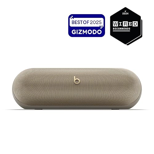 Beats Pill - Wireless Bluetooth Speaker and Portable Charger via USB-C - Up to 24 Hours Battery Life, IP67 Water Resistant, Apple & Android Compatible, Built-in Microphone – Champagne Gold