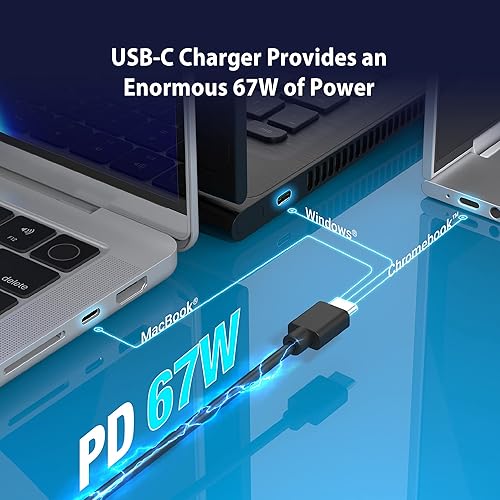 j5create 65W GaN PD USB-C Foldable Mini Charger with HP DC Converter, Suitable for MacBook Pro/Air M2/M1, Dell XPS, HP, iPad Pro, Steam Deck, Laptops, Galaxy S22/S21/S20 (JUP1565)