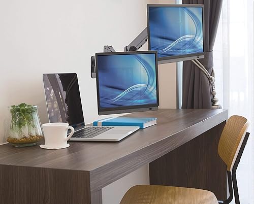 Universal Gas Spring Dual Monitor Wall Mount Two Gas-Spring Jointed Arms, Supports Two 17 to 32 TV Or Monitors up to 8 Kg (17.64 Lbs.) Model Number 461627