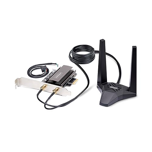 StarTech.com Wi-Fi 6E PCIe Network Card, Bluetooth 5.3, Magnetic Antenna Base, Tri-Band 802.11ax, AX5400 NIC, Windows/Linux