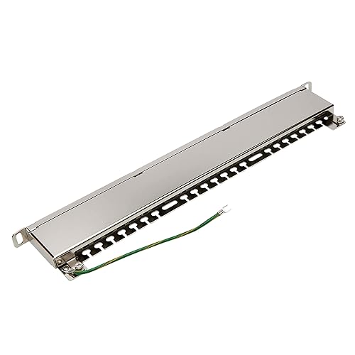 Tripp Lite RJ45 Patch Panel, Cat5e/Cat6 Patch Panel, 24 Port Patch Panel, Shielded, Krone IDC, 0.5U Rack Mount, 568A/B, TAA Compliant (N252-024-HU-SHK) 24 Port 568A/B