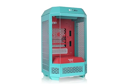 Thermaltake Tower 250 mITX Mini Tower; 2x120mm CT Fans Included; 360mm Radiator Support; 360mm GPU Clearance; Dual Chamber; Mint Strawberry; CA-1Z9-00SLWN-00 Tower 250 Mint Strawberry Case