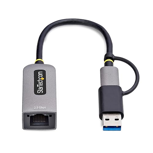 StarTech.com 2.5GbE USB-C to Ethernet Adapter with USB-A Converter, NBASE-T NIC, USB 3.0 Type-C 2.5/1G Multi Speed Network