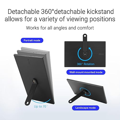 ASUS ZenScreen 16” Portable USB Monitor (MB169CK) - Full HD, IPS, Dual USB-C, Eye Care, Flicker Free, Blue Light Filter, Anti-Glare Surface, 360° Kickstand, 3 yr Warranty 40GB RAM | 2TB SSD