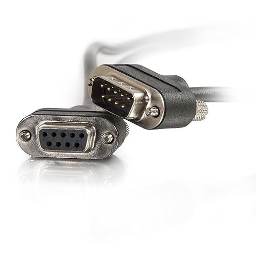 C2G 52187 Serial RS232 DB9 Null Modem Cable with Low Profile Connectors M/F, In-Wall CMG-Rated, Black (15 Feet, 4.57 Meters)