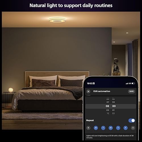 Philips Hue Being Ceiling Light, White - White Ambiance Warm-to-Cool White Smart LED Light - 1 Pack - Control with Hue App - Compatible with Alexa, Google Assistant, and Apple Homekit