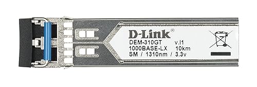 D-Link 1000BASE-LX Single-Mode SFP Optical Transceiver Module, up to 10km (DEM-310GT), Stainless Steel