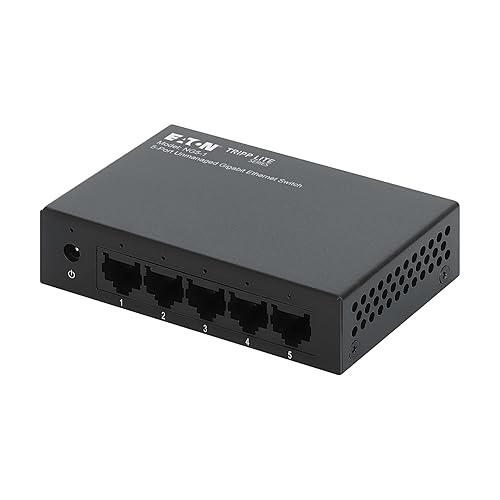 Tripp Lite Series 5-Port Desktop Unmanaged Gigabit Ethernet Network Switch, Metal Enclosure, Plug-and-Play, Ethernet Splitter, Auto-Negotiable, Wall Mount Option, 3-Year Warranty (NG5-1)