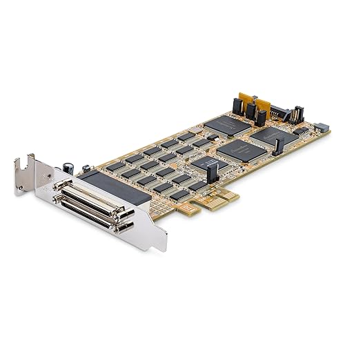 StarTech.com PCI Express Serial Card - 16 DB9 RS232 Ports - Low + Full Profile - Multiport Serial Adapter - PCIe Serial Card (PEX16S550LP) Low Profile 16 Port