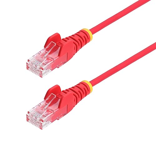 StarTech.com 6ft Red Slim CAT6 Ethernet Cable, Snagless RJ45, LSZH, 28AWG Pure Bare Copper, Slim Network Patch Cable/Cord