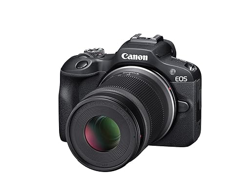 Canon EOS R100 RF-S18-45mm F4.5-6.3 is STM & RF-S55-210mm F5-7.1 is STM Lens Kit, Mirrorless Camera, RF Mount, 24.1 MP, Continuous Shooting, Full HD Video, 4K, Lightweight, Wi-Fi, Content Creation