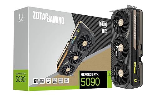 ZOTAC Gaming GeForce RTX 5090 Solid OC DLSS 4 32GB GDDR7 512-bit 28 Gbps PCIE 5.0 Gaming Graphics Card, IceStorm 3.0 Advanced Cooling, Spectra 2.0 ARGB Lighting, ZT-B50900J-10P