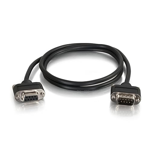 C2G 52187 Serial RS232 DB9 Null Modem Cable with Low Profile Connectors M/F, In-Wall CMG-Rated, Black (15 Feet, 4.57 Meters)