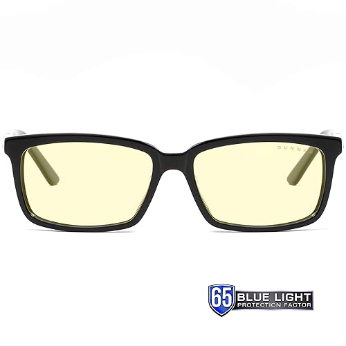 GUNNAR - Blue Light Reading Glasses - Blocks 65% Blue Light - Haus, Onyx, Amber Tint, Pwr +2.0