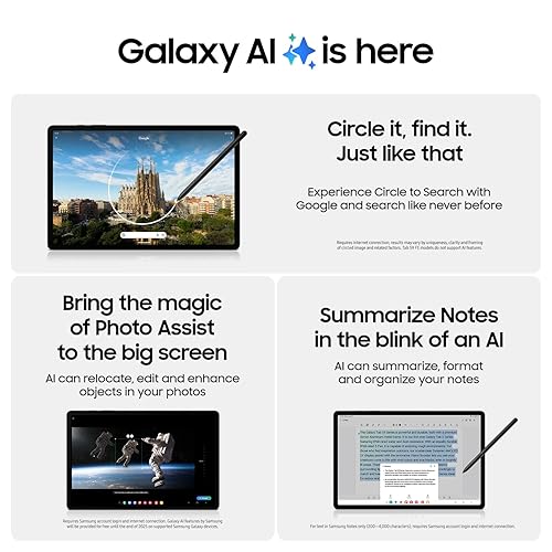 Samsung Galaxy Tab S9 11” 128GB WiFi 7 Android AI Tablet, Snapdragon 8 Gen 2 Processor, AMOLED Screen, Durable Design, S Pen Included, Long Battery Life, Auto Focus Camera, US Version, 2023, Graphite Graphite 128 GB S9 Wifi Tablet Only