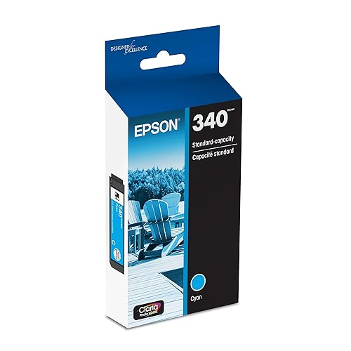 EPSON 340 Claria Photo HD Ink Standard Capacity Cyan Cartridge (T340220-S) Works with Expression Photo XP-8800