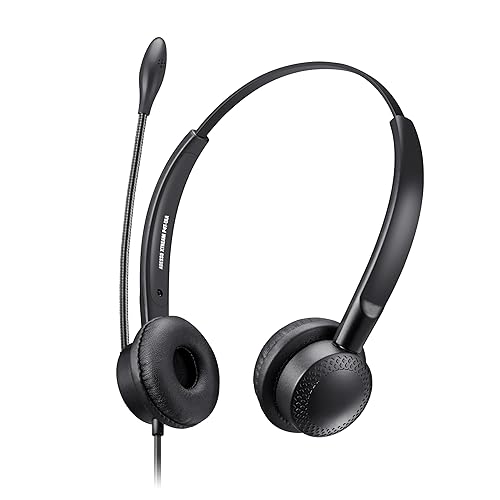 ADESSO Xtream P4 USB C Headset with Microphone TAA Compliant Made in Taiwan Dual Connector Business Communication Headset Mute Volume Answer End Call Controls Windows Mac Compatible