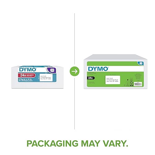 DYMO Authentic LabelWriter Standard Shipping Labels for LabelWriter Label Printers (30256), White, 2-5/16'' x 4'', 24 Rolls of 300