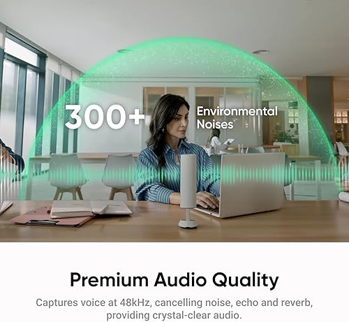 Insta360 Wave - Professional Speakerphone with AI Recording Suite,Voice Recorder, 8 Noise-Canceling Mics w/Beamforming, AI Transcript & Summary, 99 Languages, 32GB, Meetings, Podcasts, Livestreams