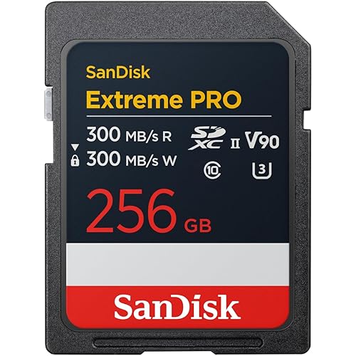 SanDisk 256GB Extreme PRO SDXC UHS-II Memory Card - Up to 300MB/s Read and Write speeds, V90, 8K, 4K UHD, SD Card - SDSDXDM-256G-GN4IN