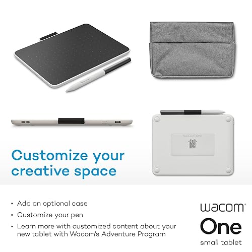 Wacom One Small Bluetooth Graphics Drawing Tablet, 7.4 x 5.6 inch; Compatible with Chromebook, Mac, Windows and Android for Digital Art, Photo Editing, Design; Includes Creative Software and Training Tablet Small