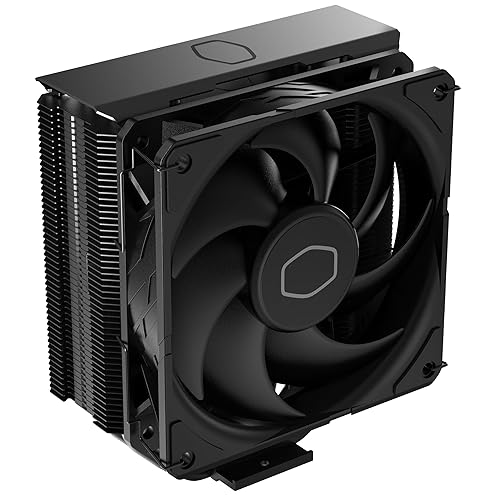 Cooler Master Hyper 212 Black Edition CPU Air Coolor, Silencio FP120 Fan, 4 CDC 2.0 Heatpipes, Anodized Gun-Metal Black, Brushed Nickel Fins for AMD Ryzen/Intel LGA1151 Black 4 Heat Pipes