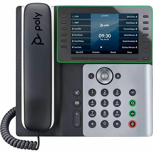 Poly Edge E550 IP Phone - Wired - NFC, Wi-Fi, Bluetooth - Desktop - VoIP - IEEE 802.11a/b/g/n - 2 x Network (RJ-45) - PoE Ports