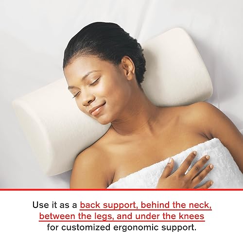 ObusForme Airfoam Support Pillow – 4-Position Memory Foam Lumbar Support Pillow, Portable Posture Support, Machine Washable Plush Cover