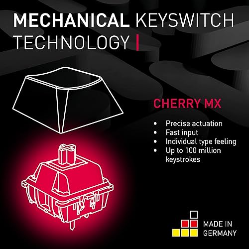 Cherry MX 3.0S Wireless Mechanical Gaming Keyboard Built-in aluminum housing for gamers with MX coffee or red gears. RGB backlit color display over 16m Blackone