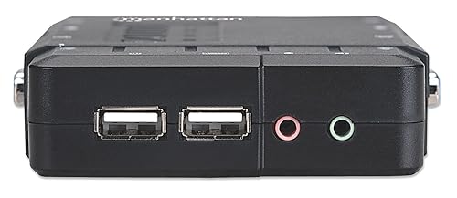 Manhattan 4-Port Compact KVM Switch USB Audio with Cables (151269)