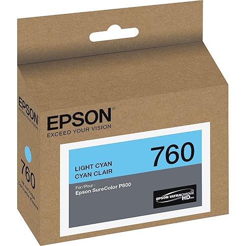 Epson T760520 760, Light Cyan Ink Cartridge