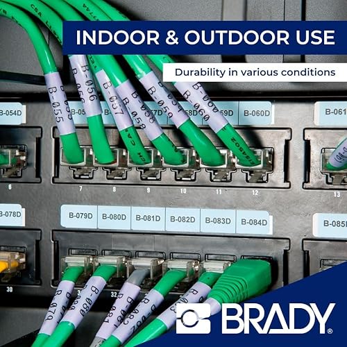 Brady Authentic (M5-116-427) Self-Laminating Vinyl Wrap Around Labels 2.5 H x 1.5 W Black on White, Clear, 80 Labels. for use with The BMP51 and M511 Label Printers Acrylic Black on White, Clear 2.5*1.5 inches