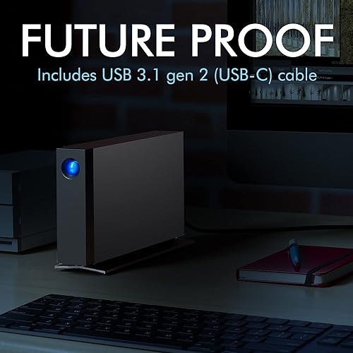 LaCie d2 Professional 24TB External Hard Drive Desktop HDD – USB-C USB 3.1 Gen 2, 7200 RPM Enterprise Class Drives, for Mac and PC Desktop, 1mo Adobe CC All Apps Plan, Rescue Services (STHA24000800)