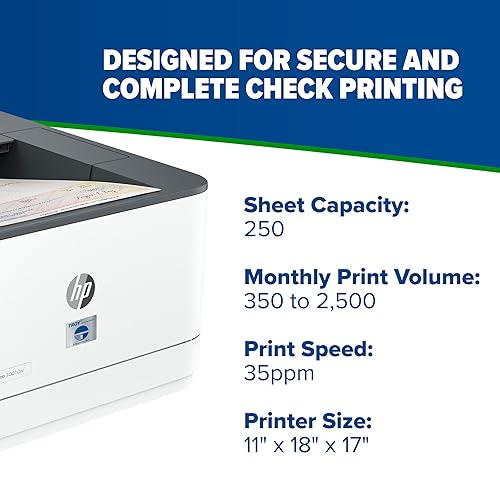 TROY 3001DW MICR Printer, Check Printing, Wireless, Built for Small Teams, 250 Sheet Capacity, 1 Tray, Up to 35ppm