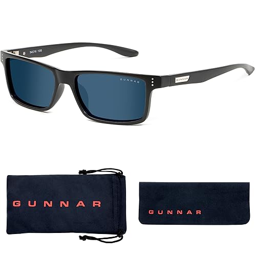 Gaming Glasses | Blue Light Blocking Glasses | Vertex/Onyx by Gunnar | Patented 90% Blue Light & Sun Protection (100% UVA/UVB), 100% UV Light, Anti-Reflective to Protect & Reduce Eye Strain & Dryness