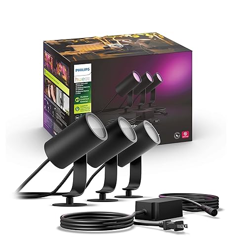 Philips Hue White & Colour Ambiance Lily Outdoor Spot Base kit, black