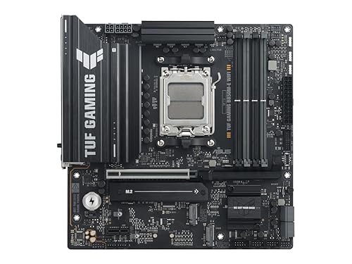 ASUS TUF Gaming B850M-E WiFi mATX Motherboard, 8+2+1 80A DrMOS Power Stage, DDR5, PCIe 5.0, Three M.2 Slots, WiFi 6E, 2.5Gb Ethernet, DisplayPort, HDMI, Rear USB-C 10Gbps and Front USB-C 5Gbps